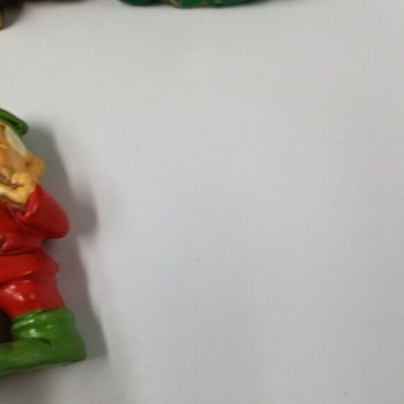 Elves Troll Gnomes Knit Caps Green Red Blue Figurines Hand Made Set 4 - Picture 7 of 10